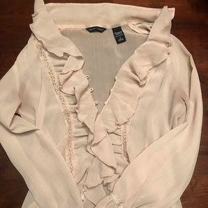NY&Co. Cream Blouse MATERNITY